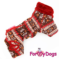 FOR MY DOG Комбинезон красный "Орнамент" для девочек (12) FW731-2019F
