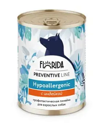 Florida Dog Hypoallergenic Консервы для собак при пищевой аллергии, с индейкой 340 г