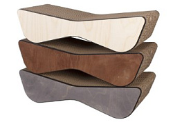 Когтеточка из картона и дерева для кошек 20 см Сириус S "Рыжебок"