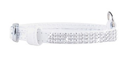 Ошейник "Collar brilliance" с украшением  полотно стразы (ширина 12 мм, длина 21-29 см)  белый 3335