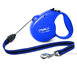 Поводок-рулетка Standart Blue S 5 м до 12 кг, трос FDL001 Triol by Flexi 11111001
