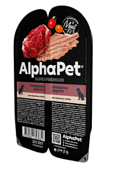 ALPHAPET (АльфаПет) влажный корм для собак паштет Говядина 100 г