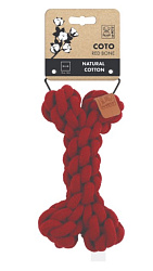 Игрушка для собак COTO косточка красная 19 см (хлопок) Mpets 