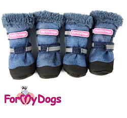 FOR MY DOGS Сапоги зимние РП с усиленным носком синие ц/кр р-р 0