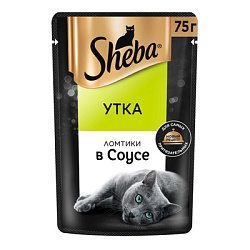 Sheba влажный корм для взрослых кошек ломтики в соусе утка 28*75г