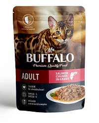 Mr.Buffalo пауч ADULT HAIR & SKIN 85г (лосось в соусе) д/кошек, 