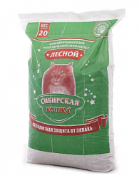 Наполнитель Сибирская кошка Лесной древ гранулы 20 кг (сахарный мешок) 00024012