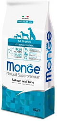Monge Dog Speciality Hypoallergenic для взр. собак гипоаллергенный лос/тун. 12 кг 70011174