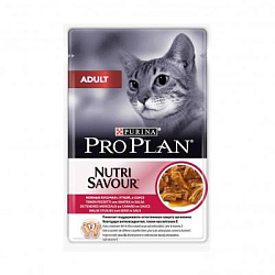 PROPLAN CAT ADULT Nutri Savour нежные кусочки в соусе с уткой 85 г 
