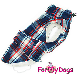 FOR MY DOG Попона синяя "Клетка"  (ТМ1) FW957-2020