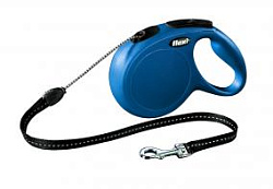 Рулетка Flexi "New Classic" M трос 5 м 20 кг синий 40202F Trixie