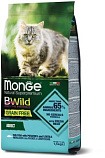 Monge Cat BWild Grain free Merluzzo корм для взрослых кошек треска/картофель/чечевица 1,5кг 70012058