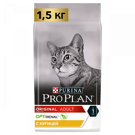 PROPLAN Cat Adult сухой корм для взрослых кошек курица/рис, 1,5 кг 