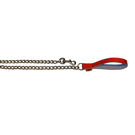 Поводок-цепь с нейлон ручкой "Dog Extreme" "2"длина 1,15 м ,мелкие породы, цвет красный 43573
