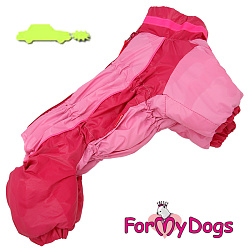 FOR MY DOGS Комбинезон утепленный розовый для девочек  размер спины 36 см, грудь 48 см