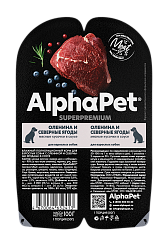 ALPHAPET (АльфаПет) влажный корм для взрослых собак с олениной и северными ягодами 100 г