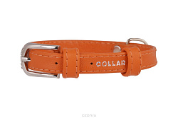 Ошейник "Collar Glamour" без украшений (ширина 12 мм, длина 21-29 см) оранжевый 32564