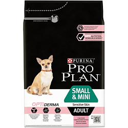 PROPLAN Small&Mini SENSITIVE Сухой корм для взрослых собак мелких и карликовых пород с чувствительной кожей, с высоким содержанием лосося промо (3кг+2вл)