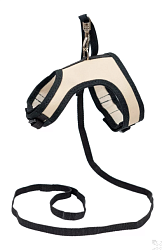 Шлейка+Поводок д/шиншилл и хорьков "Конфетти-ИКС № 4" 21-26 см бежевая ТМ "ECO" 035724