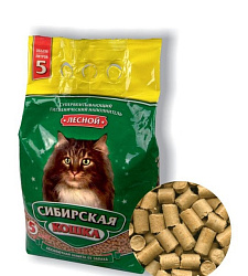 Наполнитель Сибирская кошка Лесной древ гранулы 5 л 00023898/00007457