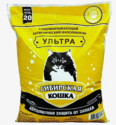 Наполнитель Сибирская кошка Ультра комкующийся 20 л