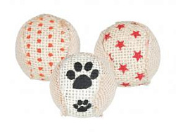 Игрушка  джутовый мячик Rattle пластик d 5см  45818 Trixie