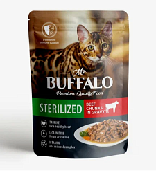 Mr.Buffalo пауч STERILIZED 85г (говядина в соусе) д/кошек 