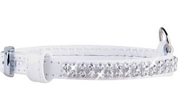 Ошейник Collar brilliance с украшением полотно стразы 9 мм*18-21 см белый 3235