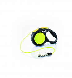 Рулетка Flexi "Neon Safety Plus" S трос 5 м 12 кг черный/неон 48151F Trixie