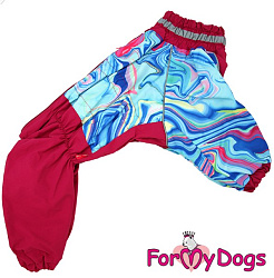 FOR MY DOG Дождевик мультиколор/бордо на флисе для девочек р-р B3 TDSS0063/3-2024 F
