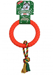 Сибирский Пёс игрушка для средних собак "Суперкольцо на верёвке ХБ 1 узел" диаметр 18 см