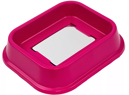 Дарэленд Ванночка для купания д/птиц, с зеркалом, 14,5*12*3см (пластик) рубиновая