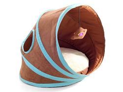 Лежанка-туннель для кошек, коричневая 43*38*35 см 31931058