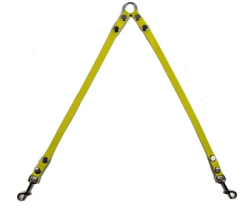 Поводок-сворка для двух собак нейлон 40 см х 15мм (Желтый)