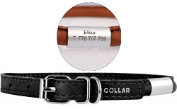 Ошейник "Collar Soft" круглый с адресником 6 мм*17-20 см черный 23111