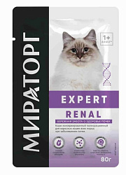 Мираторг Expert Renal влажный корм для кошек, с курицей, при заболевании почек, 85 гр (24)