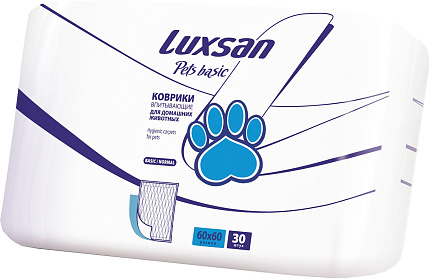 Коврики впитывающие Basic LUXSAN Pets  для животных 60x60 см 1 шт