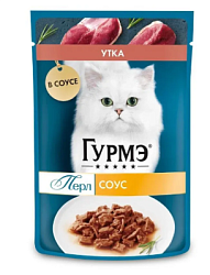 GOURMET PERLE влажный корм для взрослых кошек роскошный соус с уткой 75г 
