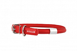 Ошейник "Collar Glamour" круглый с адресником (ширина 6 мм, длина 17-20 см) красный 34733
