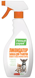 УМНЫЙ СПРЕЙ Ликвидатор запаха для туалетов — кошек и собак декоративных пород 500 мл. (Апиценна)