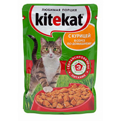Kitekat (Китекат) влажный корм для кошек с курицей в соусе, 85 г.пауч 10151302