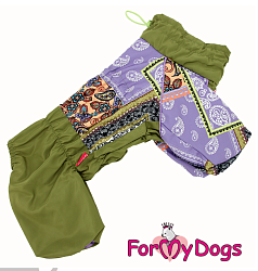 FOR MY DOG Дождевик "Пэчворк" зеленый для девочек р-р 12 599SS-2022 F