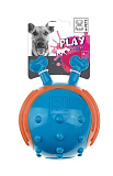 Игрушка мяч с рожками для собак 17 см синий/оранжевый Mpets 