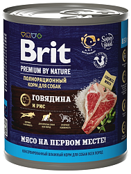 BRIT (Брит) консервы корм для собак говядина с рисом 850 г