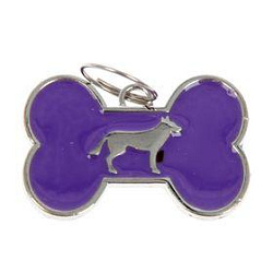 Адресник фигурный под гравировку телефона "Кость с собачкой" 3,1*2,1 см микс цветов 1400142 Sima