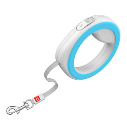 Поводок-рулетка для собак WAUDOG R-leash, круглая, XS-M, до 40 кг, 2,9 м, светоотражающая лента голу