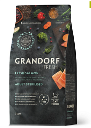 GRANDORF (Грандорф) Fresh корм для стерилизованных кошек Свежее филе лосося с бататом 400 г