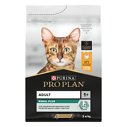 PRO PLAN (Про План) RENAL PLUS сухой корм для взрослых кошек для поддержания здоровья почек, 3 кг