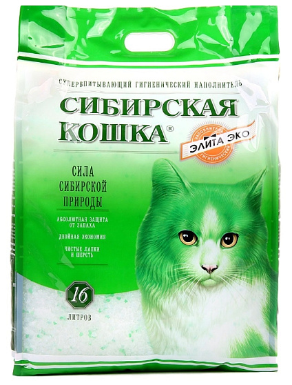 Наполнитель Сибирская кошка Элитный силикагель ЭКО 16 л 00023973