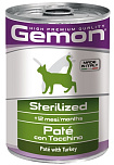 Gemon Cat Sterilized консервы для стерилизованных кошек паштет индейка 400 г 70299954